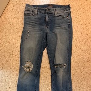 Mother Ripped Light Denim Jeans